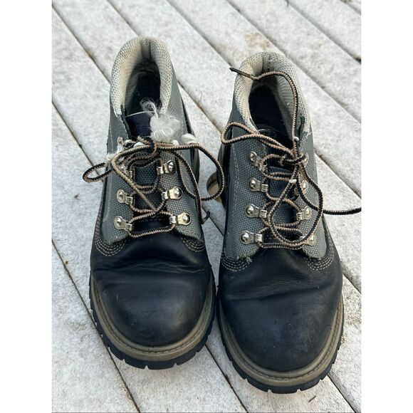 TIMBERLAND Mens Panel Black Leather Waterproof Lace Up Boots Size 6.5 - Picture 10 of 10